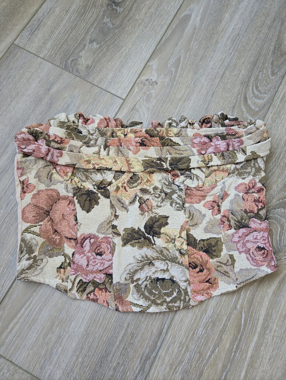 Cider Floral Tapestry Bustier, L
